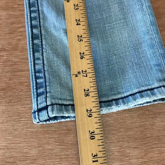 Miss Me Cuffed Capri Jeans Women 28 Blue Low Rise Distressed Embroidered 17200 - Picture 8 of 15